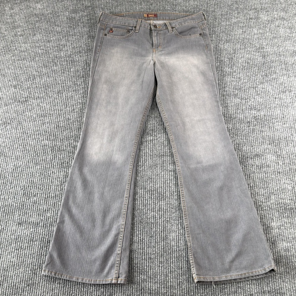 VTG L.e.i. Bootcut Jeans Womens 13 Gray Charcoal Wash Mid Rise Stretch Denim